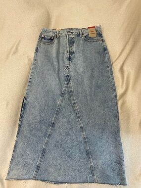 Levi's Light Blue Denim Skirt with Back Patch